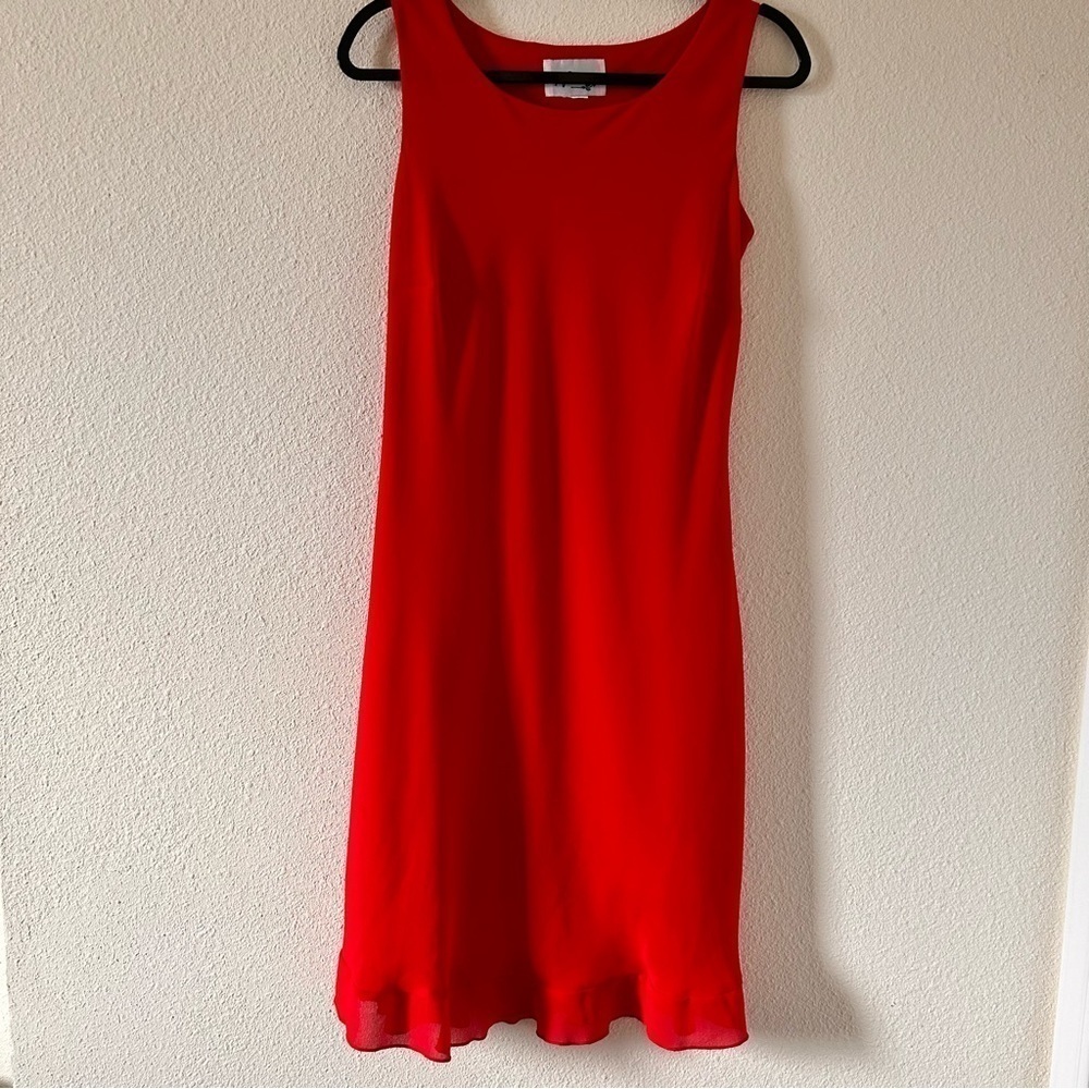 D.J Summers VTG Sleeveless Midi Red Dress Women Fits S-M